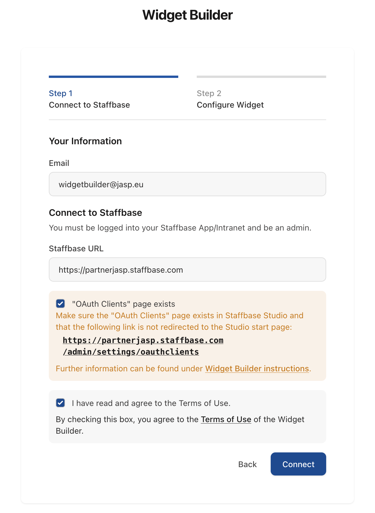 Connect to your Staffbase platform