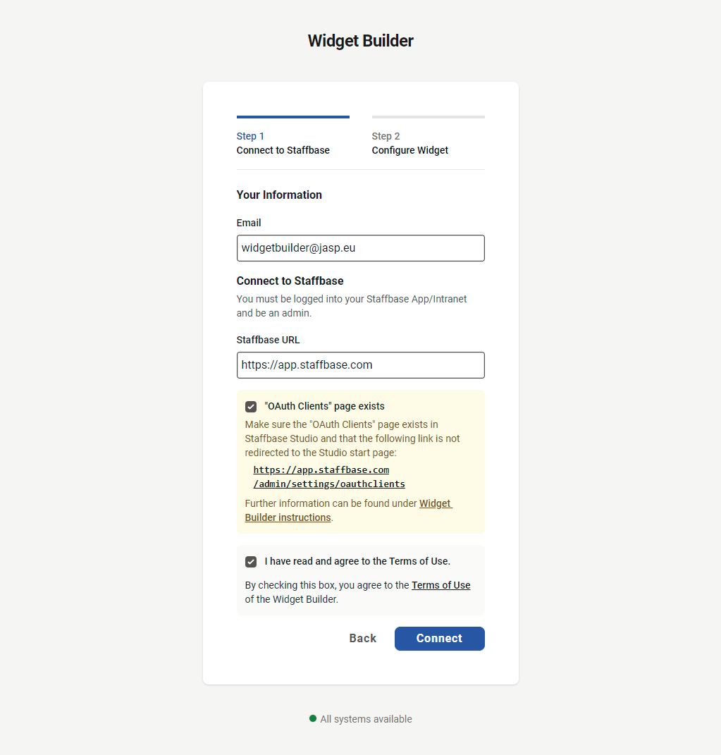 Connect to your Staffbase platform