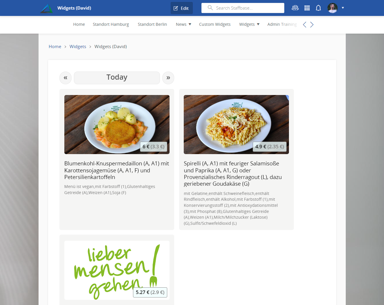 Staffbase-Seite - Ansichtsmodus
