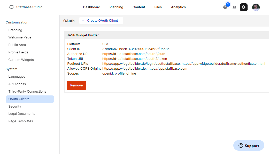 OAuth-Konfiguration einrichten