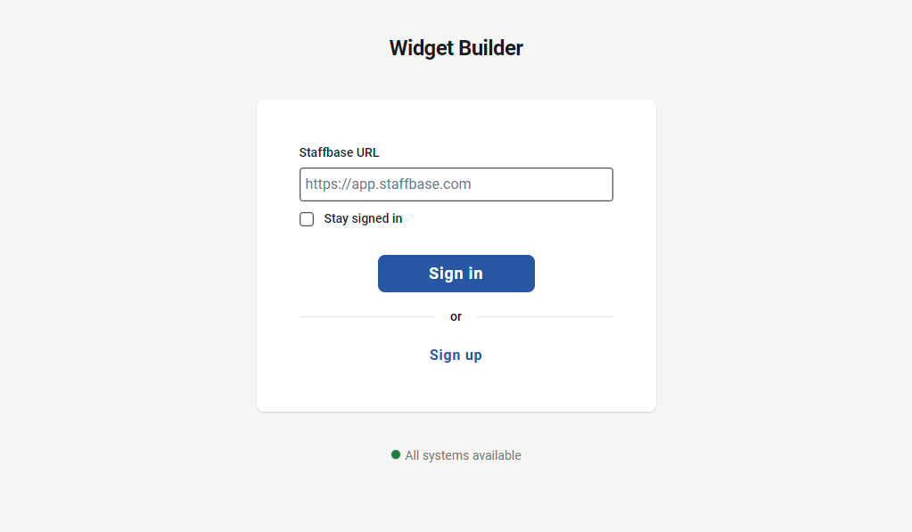 Widget Builder App aufrufen