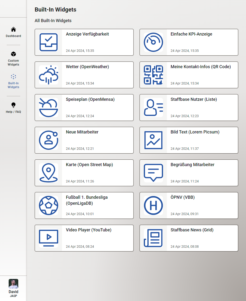Widget Builder Built-In Widgets